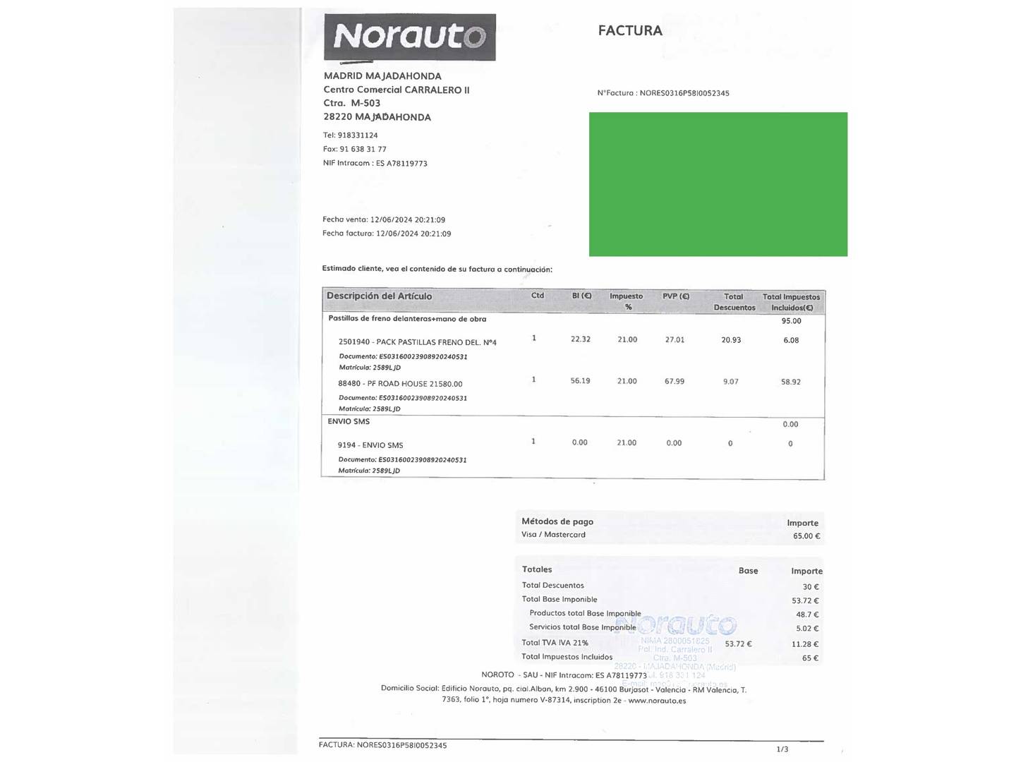 Foto del mantenimiento del Citroën Berlingo Citroën Berlingo BlueHDi 100 S&S Talla M Shine (102 CV)