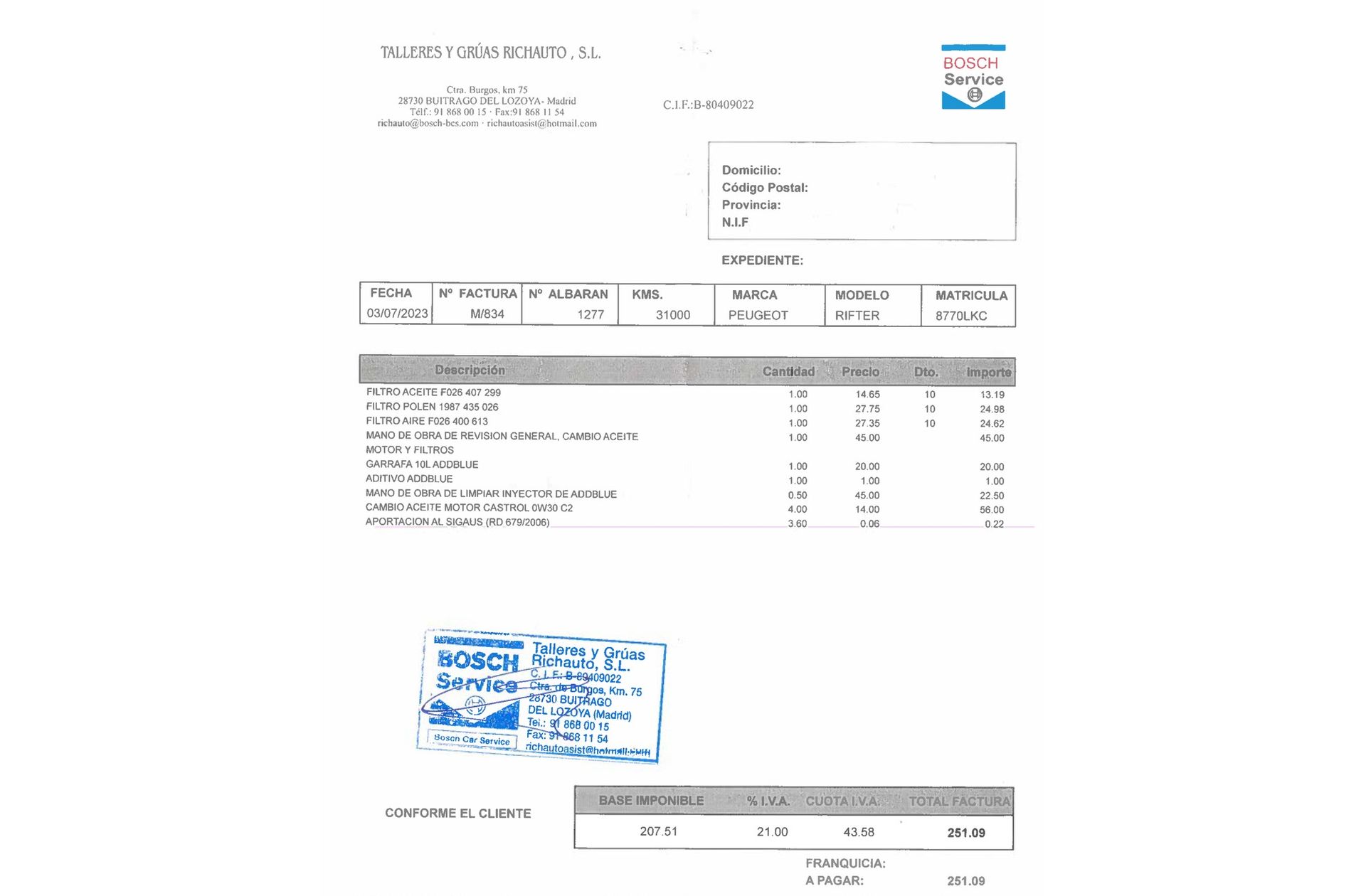 Peugeot Rifter BlueHDi 130 Allure Long 7 plazas - foto 24