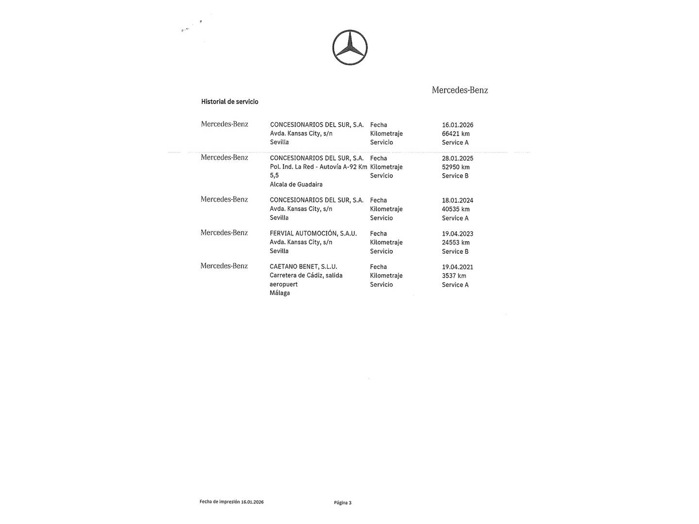 Foto del mantenimiento del Mercedes GLA Mercedes-Benz GLA 180 (122 CV) Pack AMG