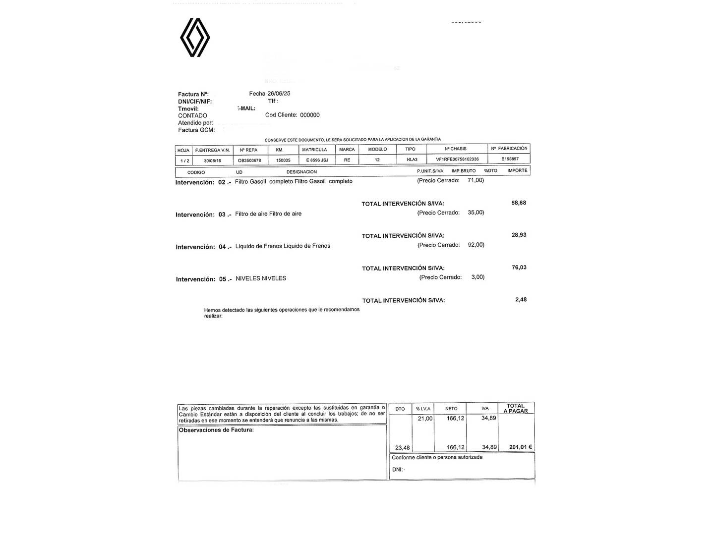 Foto del mantenimiento del Renault Kadjar Renault Kadjar Zen Energy dCi (110 CV) EDC