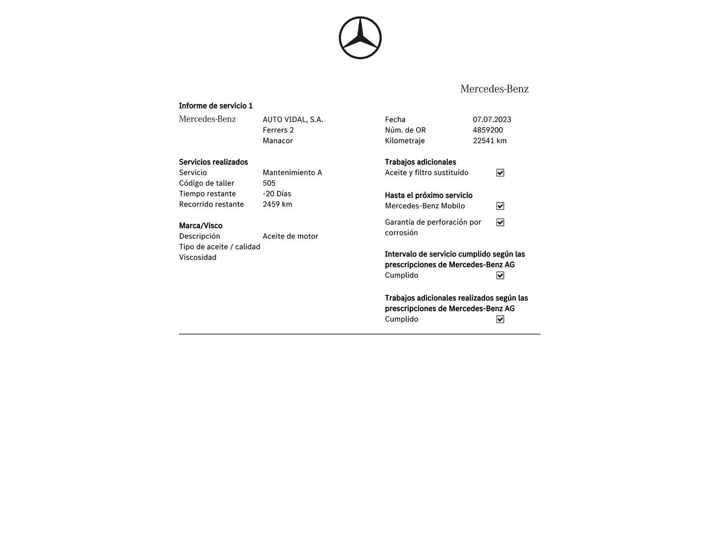 Foto del mantenimiento del Mercedes Clase GLC Mercedes GLC 300 d 4Matic (245 CV) Pack AMG