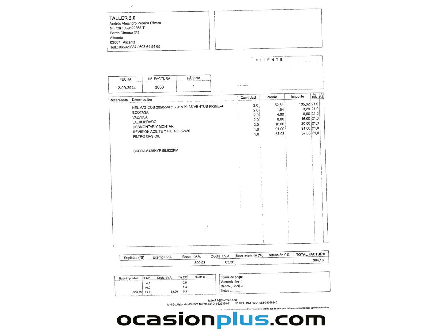 Foto del mantenimiento del Skoda Octavia Skoda Octavia 1.6 TDI (115CV) Like