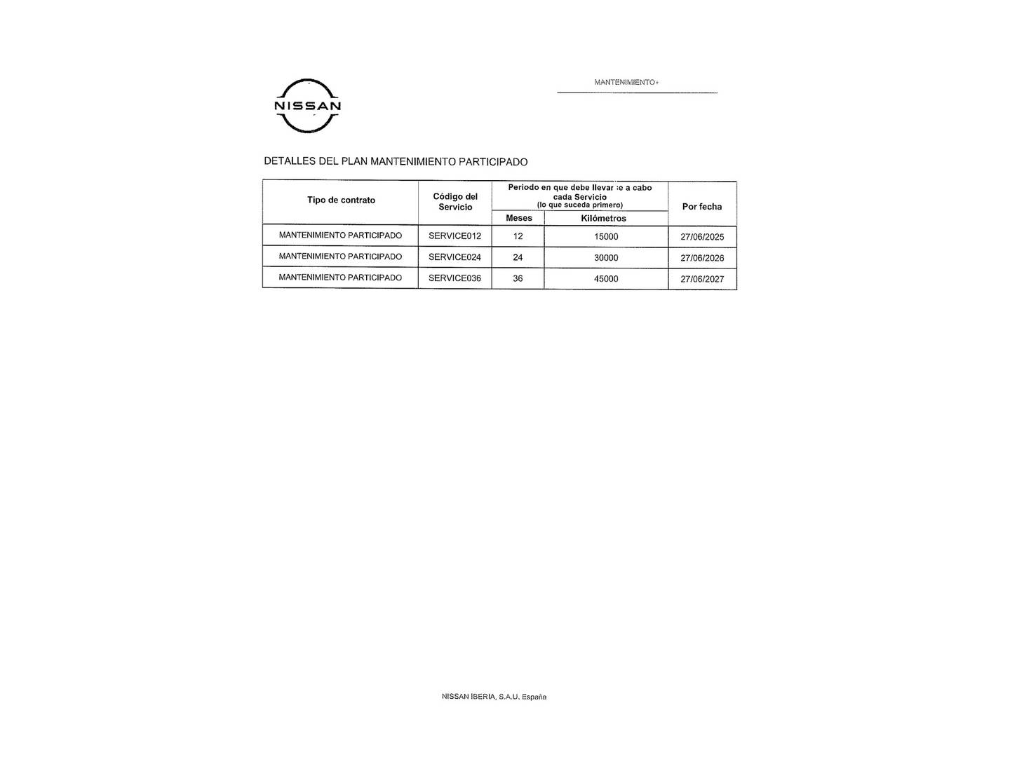 Foto del mantenimiento del Nissan X-TRAIL Nissan X-Trail 1.5 e-4ORCE N-Connecta 4X2 AT (213 CV) 7 PLAZAS