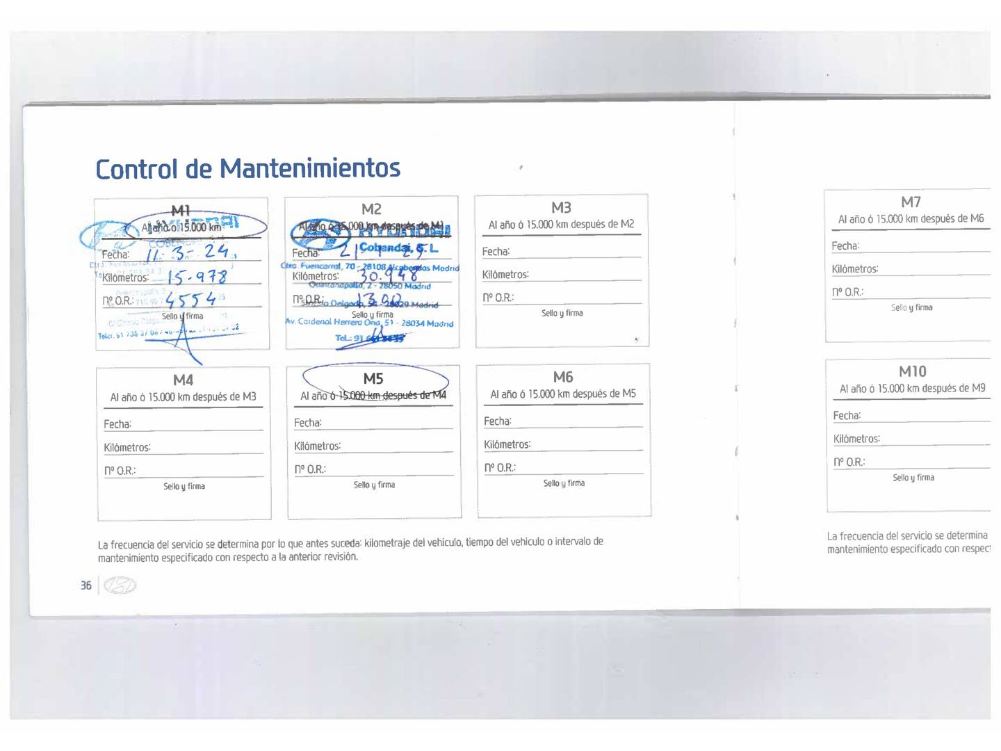 Foto del mantenimiento del Hyundai i30 Hyundai i30 1.0 TGDI N-Line 30 Aniversario (120 CV)