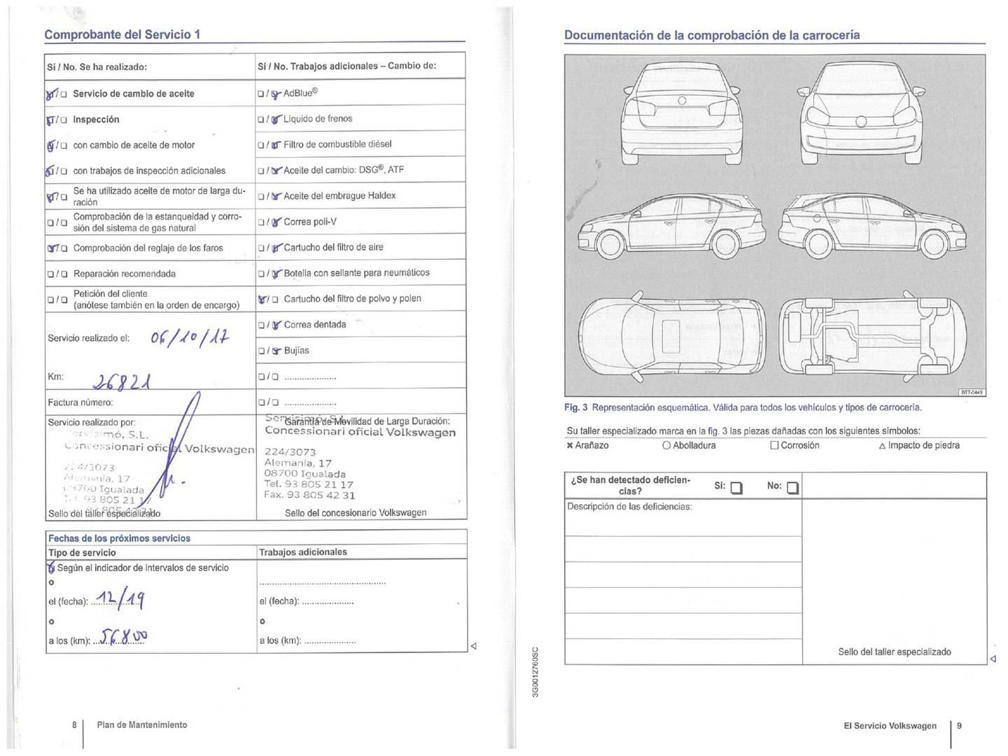 Foto del mantenimiento del Volkswagen Golf Sportsvan Volkswagen Golf Sportsvan Advance 1.6 TDI BMT  (110 CV)