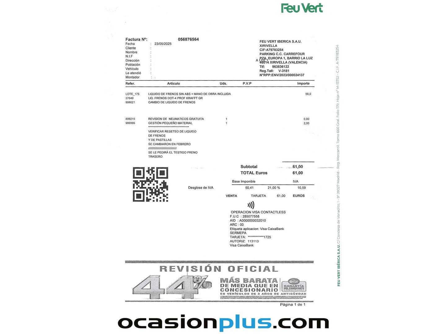 Foto del mantenimiento del BMW Serie 2 Gran Tourer BMW Serie 2 218d Gran Tourer (150 CV) 7 Plazas