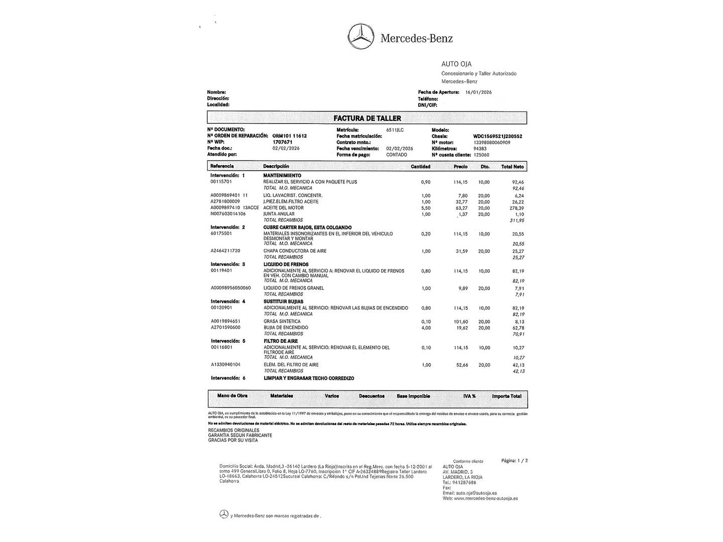 Foto del mantenimiento del Mercedes GLA Mercedes GLA AMG 45 4Matic (381 CV) Pack AMG