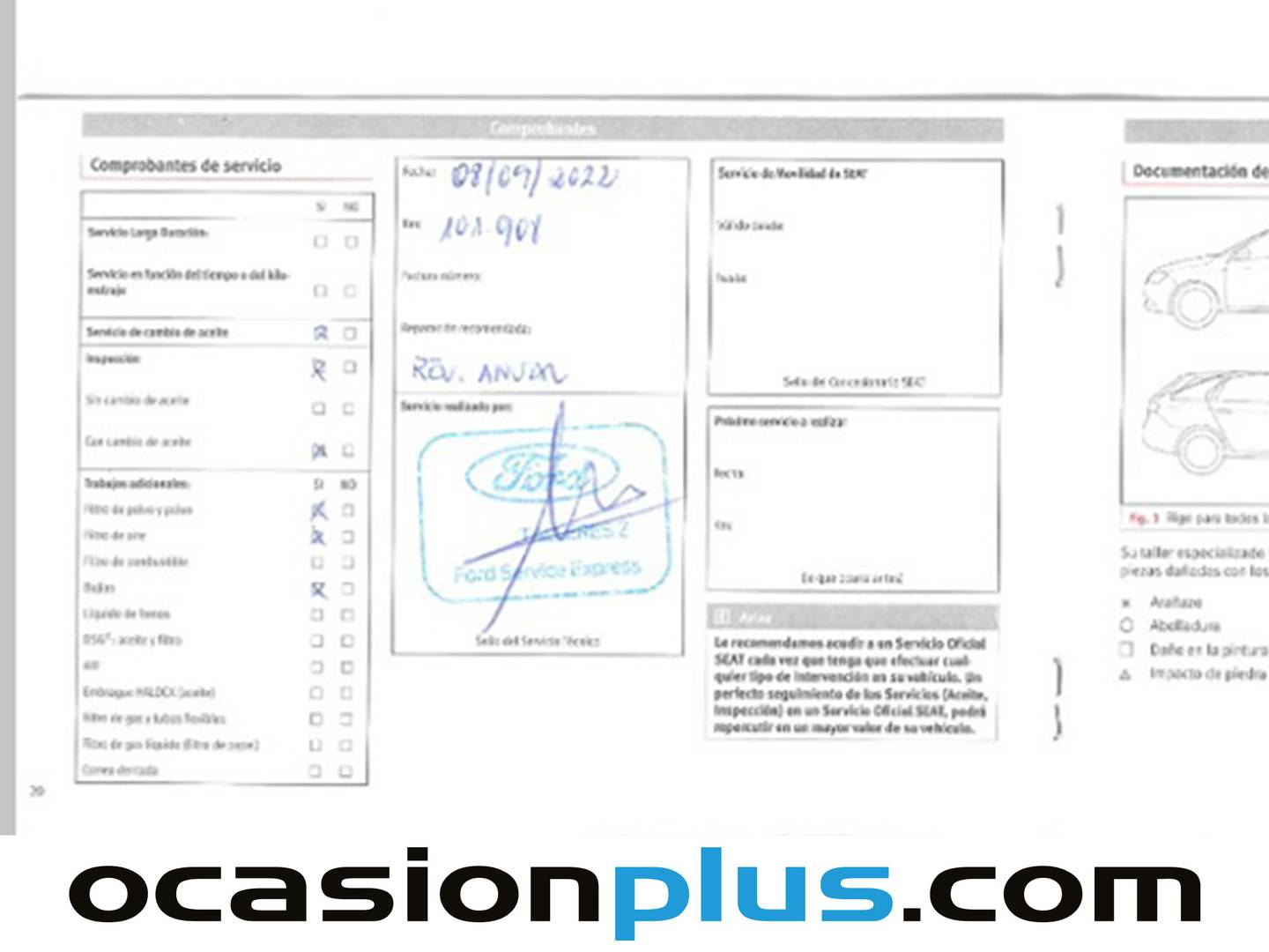 Foto del mantenimiento del Seat Ibiza Seat Ibiza 1.2 TSI Reference (85 CV)