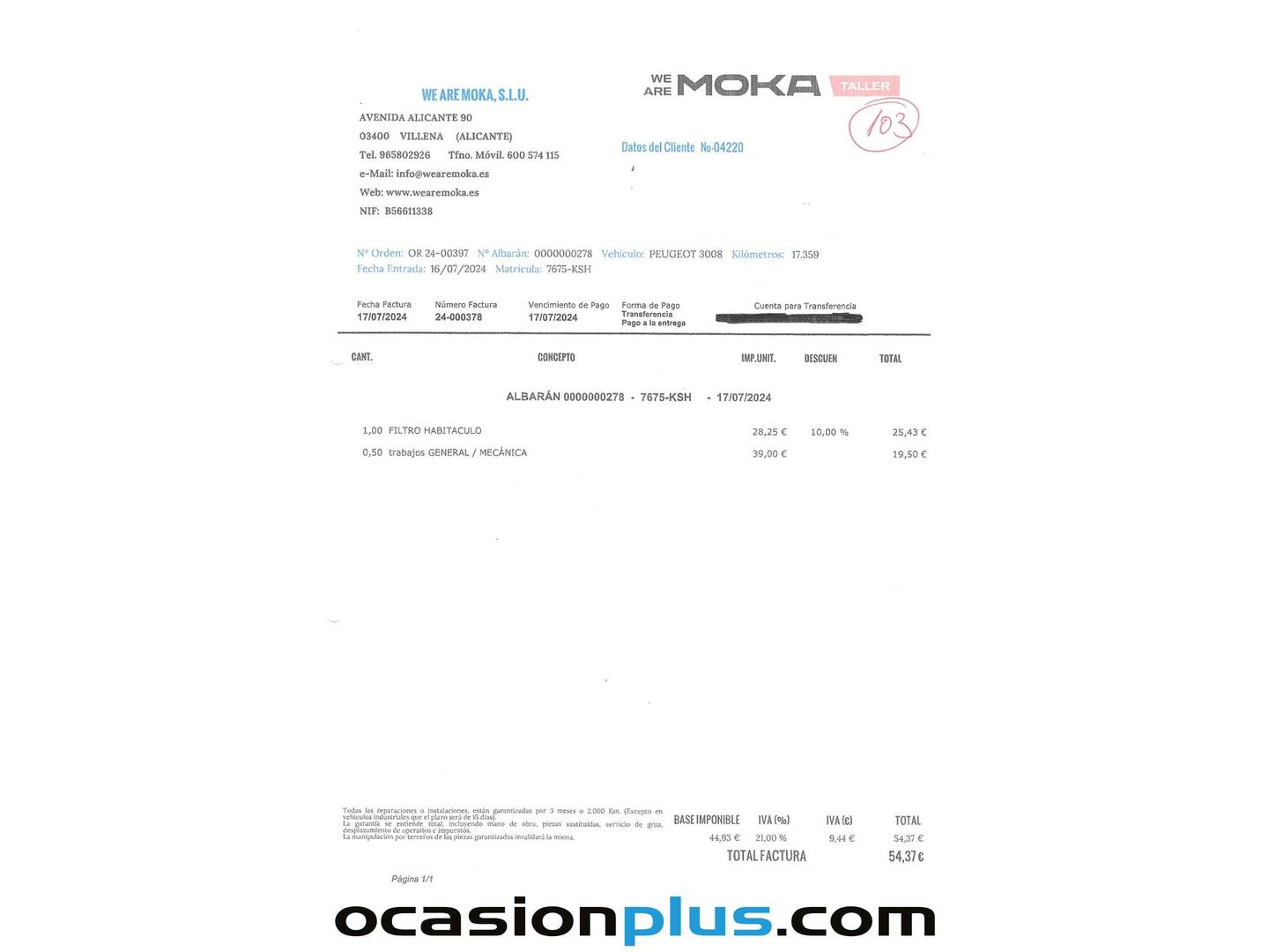 Foto del mantenimiento del Peugeot 3008 Peugeot 3008 PureTech 130 S&S Active (130 CV)