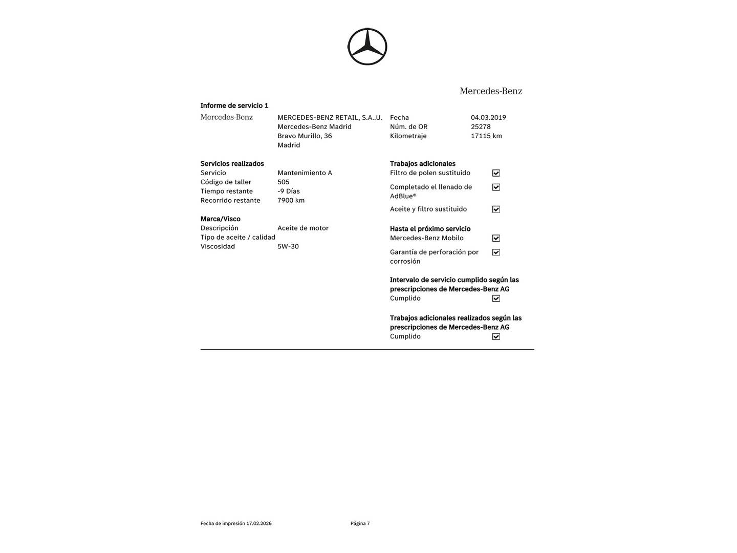 Foto del mantenimiento del Mercedes Clase GLC Mercedes GLC 220 d 4Matic (170 CV)