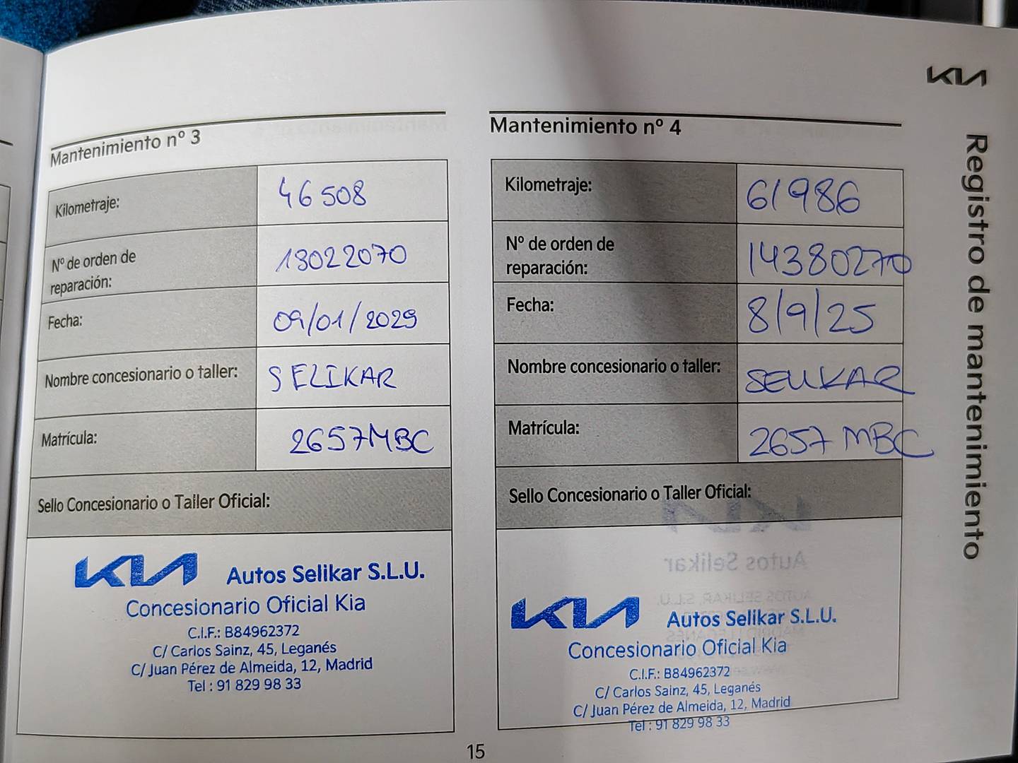Foto del mantenimiento del KIA XCeed KIA XCeed 1.0 T-GDi Drive (120 CV)