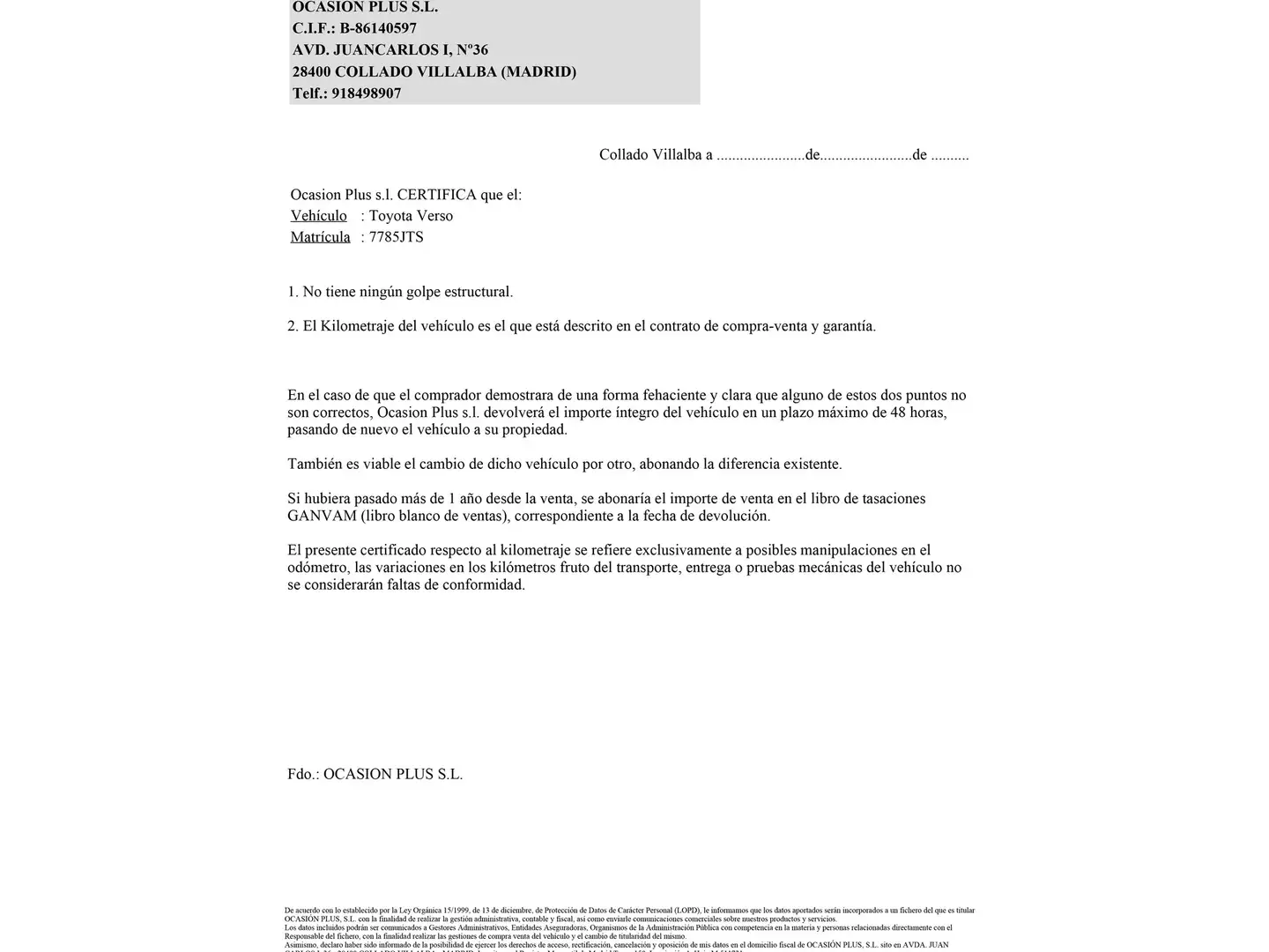 Certificado