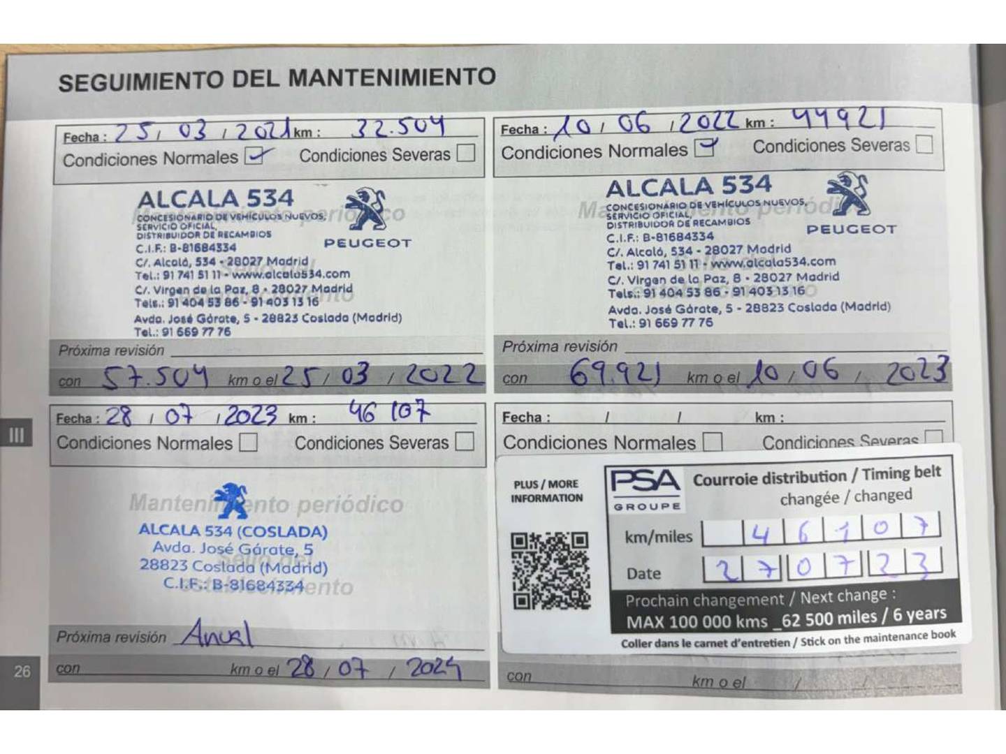 Foto del mantenimiento del Peugeot 3008 Peugeot 3008 PureTech 130 Allure EAT6 (130 CV)