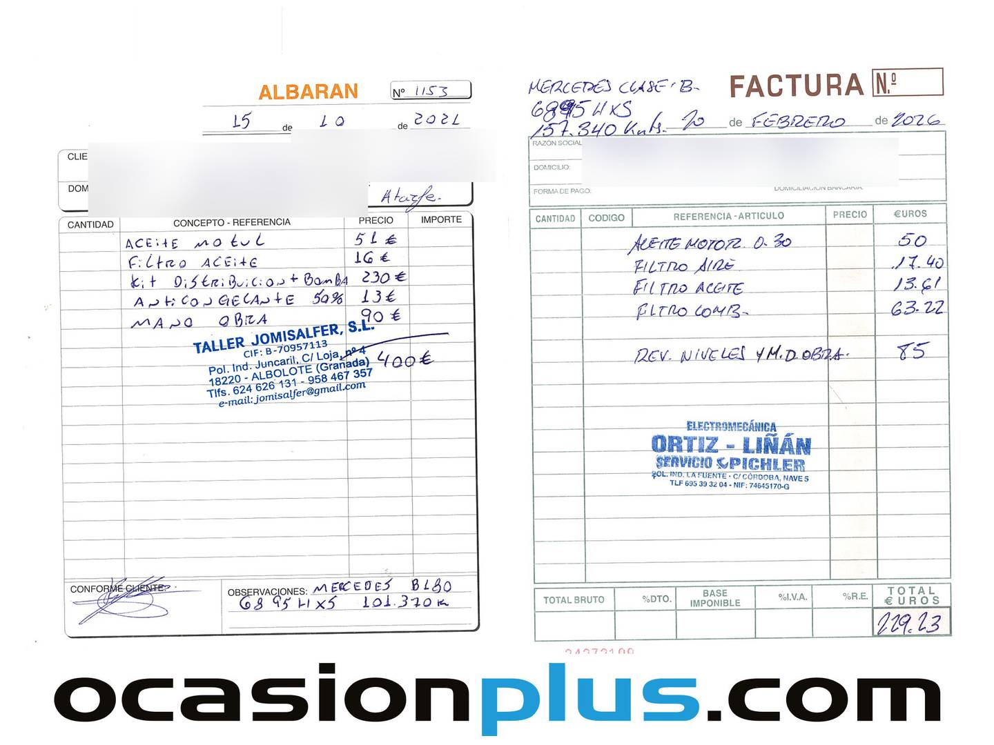 Foto del mantenimiento del Mercedes Clase B Mercedes-Benz Clase B 180 CDI Sport (109 CV)