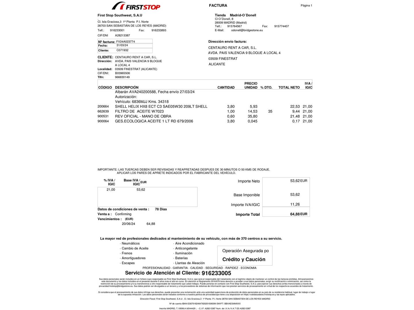 Foto del mantenimiento del KIA Rio KIA Rio 1.0 T-GDi MHEV iMT Drive (100 CV)