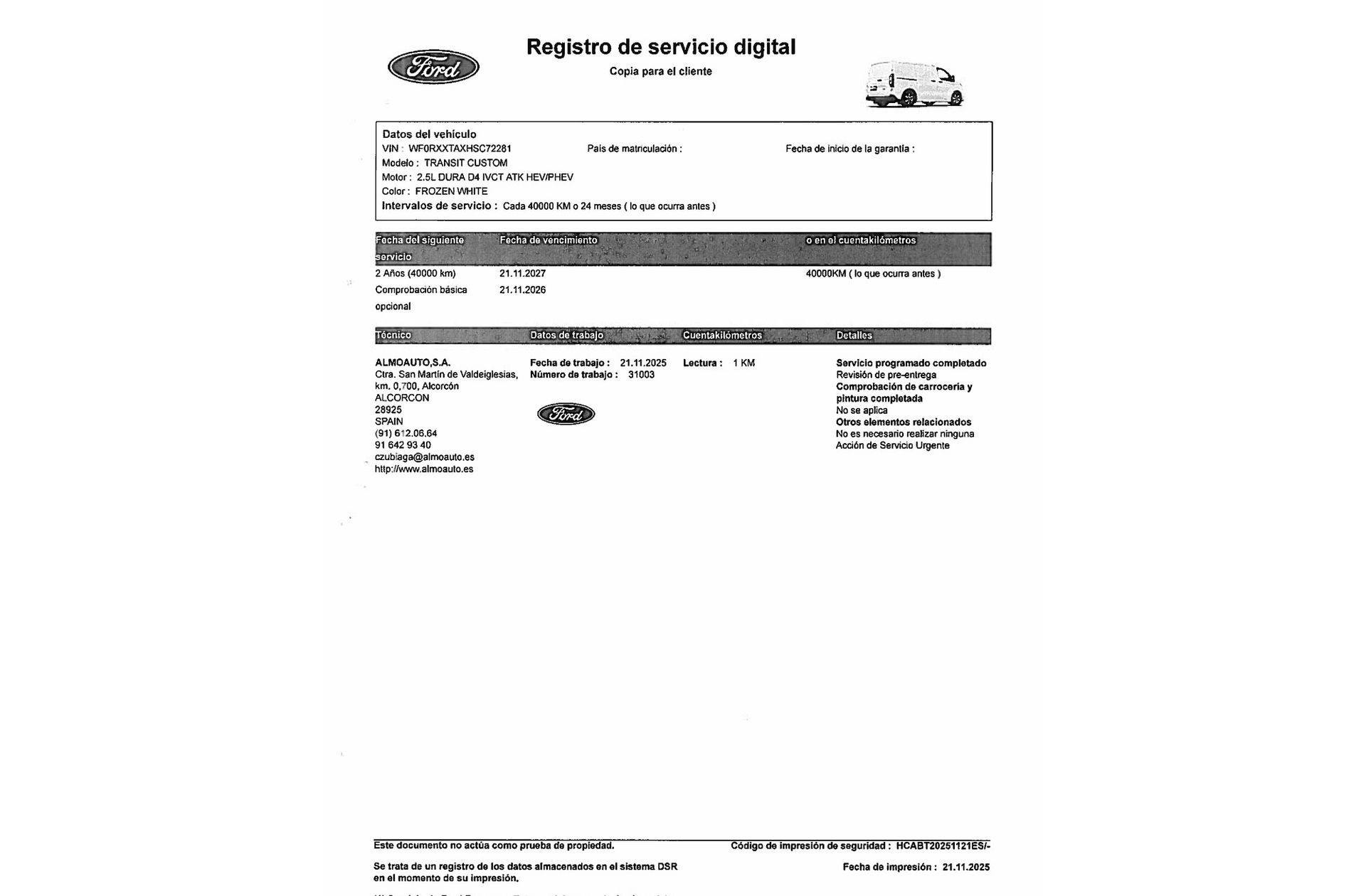 Ford Transit Custom 2.5 Duratec PHEV 320 L1 Trend - foto 22