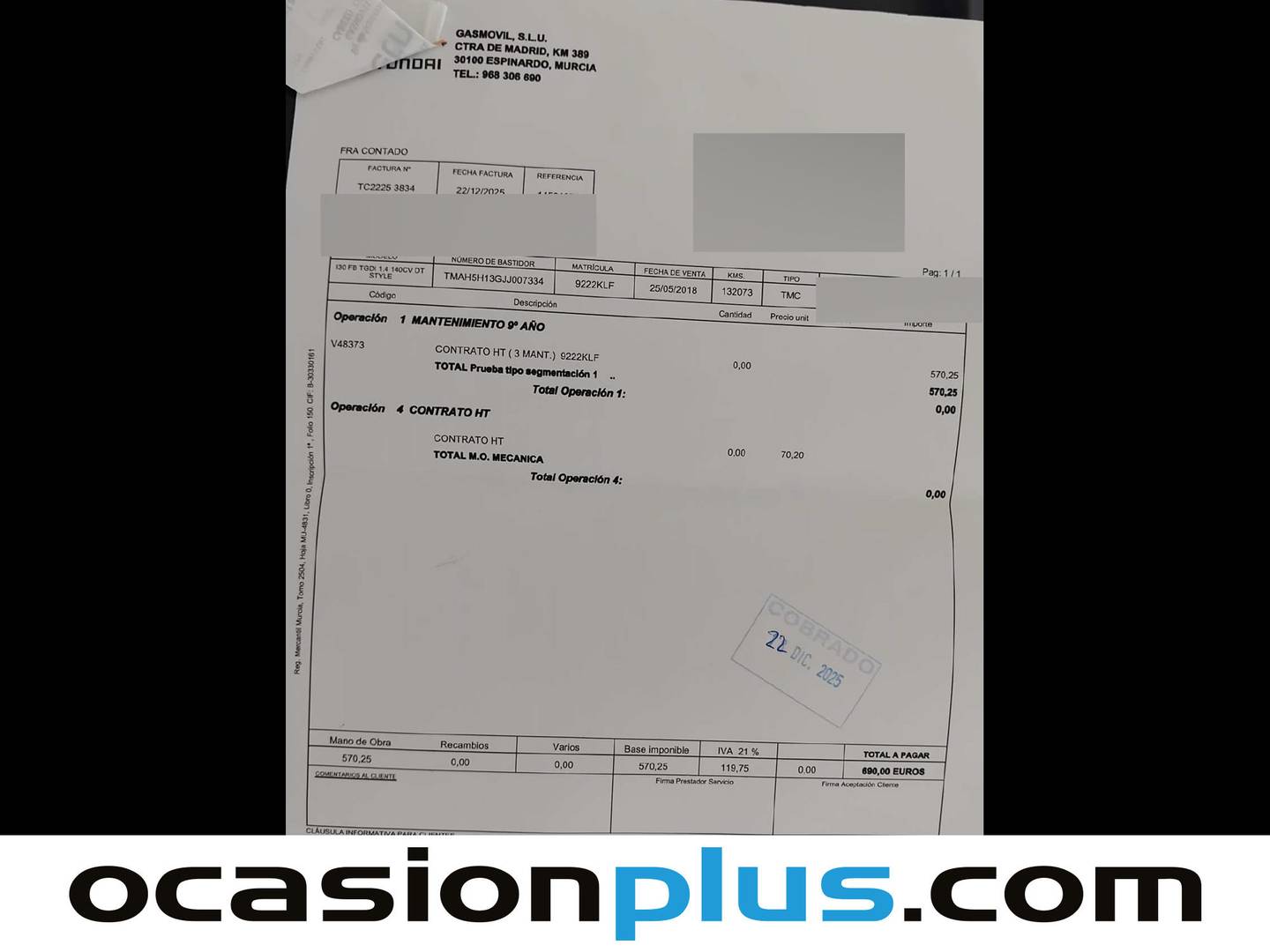 Foto del mantenimiento del Hyundai i30 Hyundai i30 Fastback 1.4 TGDI Style DCT (140 CV)