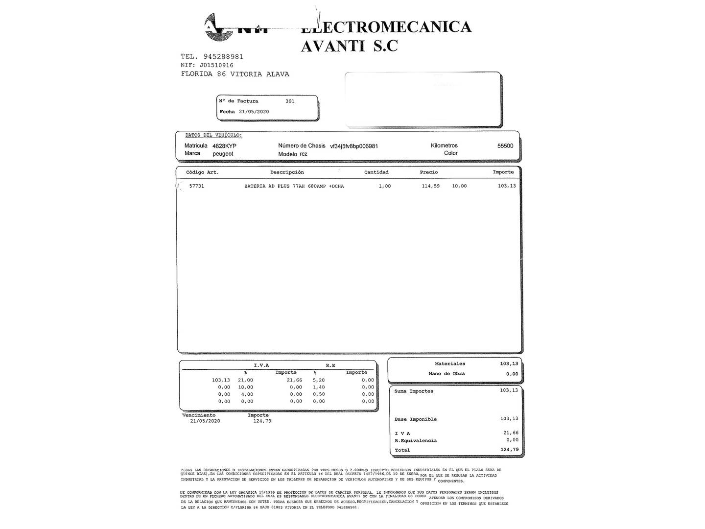 Foto del mantenimiento del Peugeot RCZ Peugeot RCZ 1.6 THP Black Yearling (156CV)