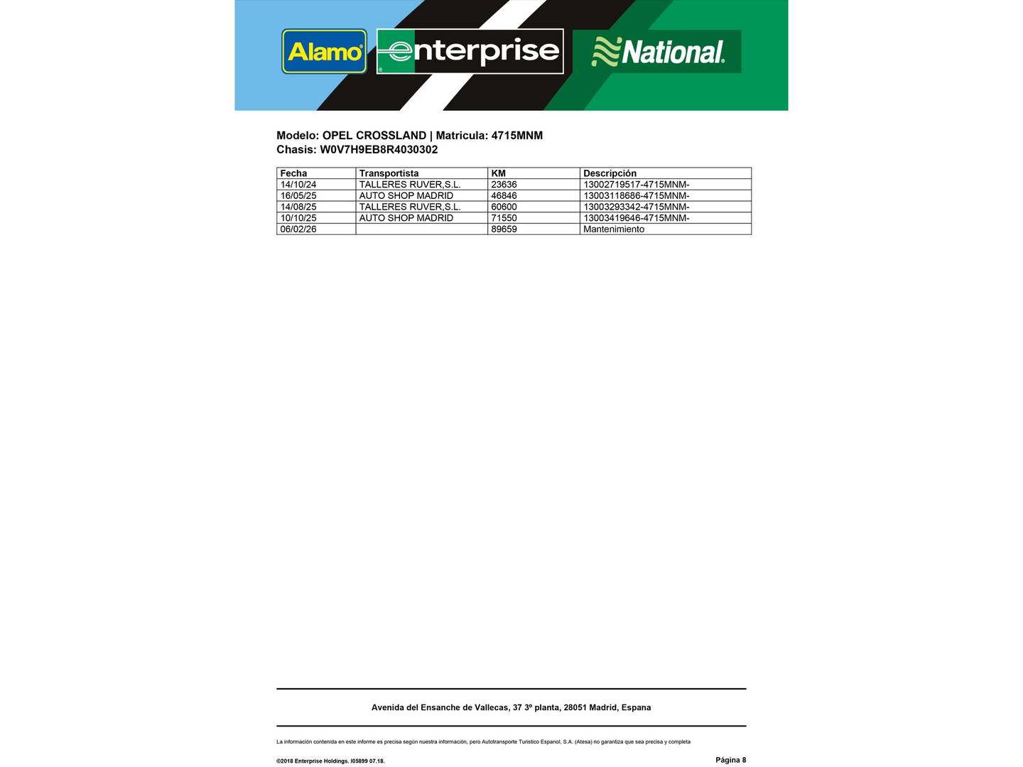 Foto del mantenimiento del Opel Crossland Opel Crossland 1.2 Elegance Auto (130 CV)