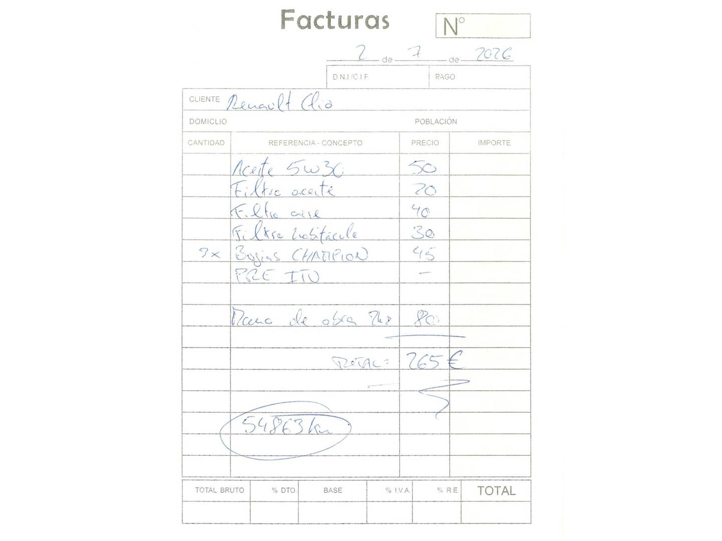 Foto del mantenimiento del Renault Clio Renault Clio Intens TCe (100 CV)