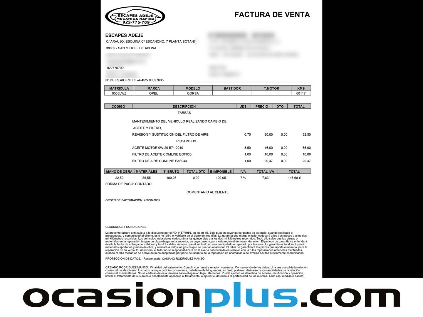 Foto del mantenimiento del Opel Corsa Opel Corsa 1.2 Turbo XHT GS-Line Auto (130 CV)