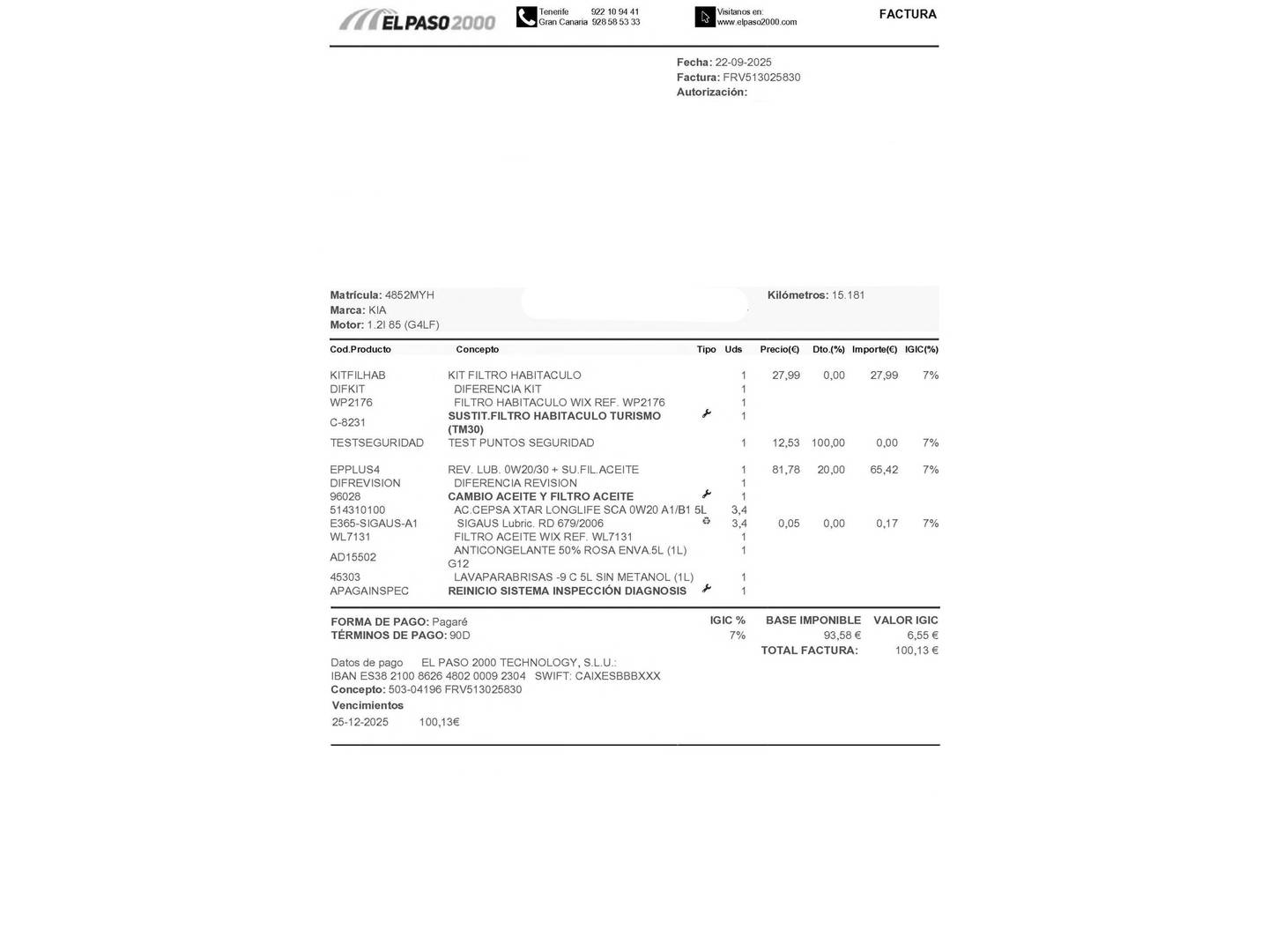 Foto del mantenimiento del KIA Stonic KIA Stonic 1.2 DPi Drive 58 kW (79 CV)