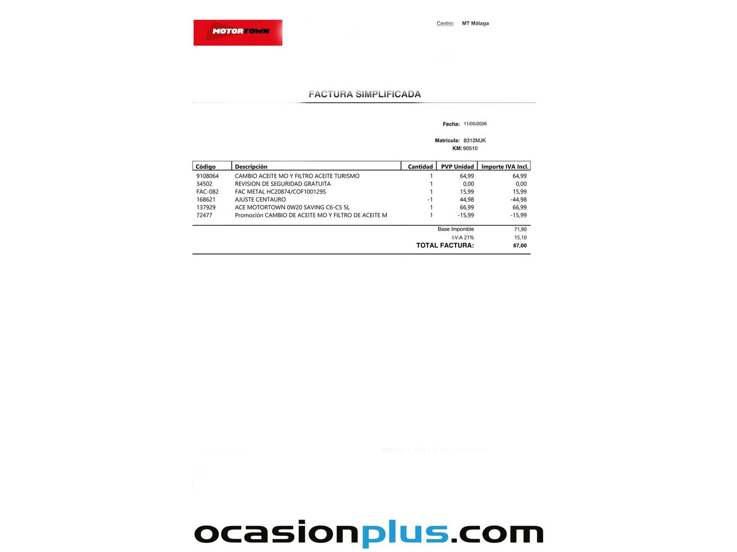 Foto del mantenimiento del KIA Picanto KIA Picanto 1.0 DPi Concept Pack Comfort (67 CV)