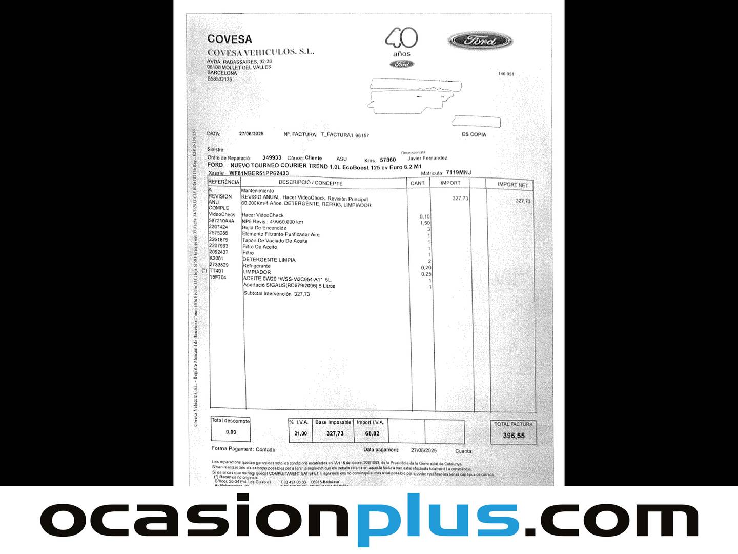 Foto del mantenimiento del Ford Tourneo Courier Ford Tourneo Courier 1.0 Ecoboost Trend (125 CV)