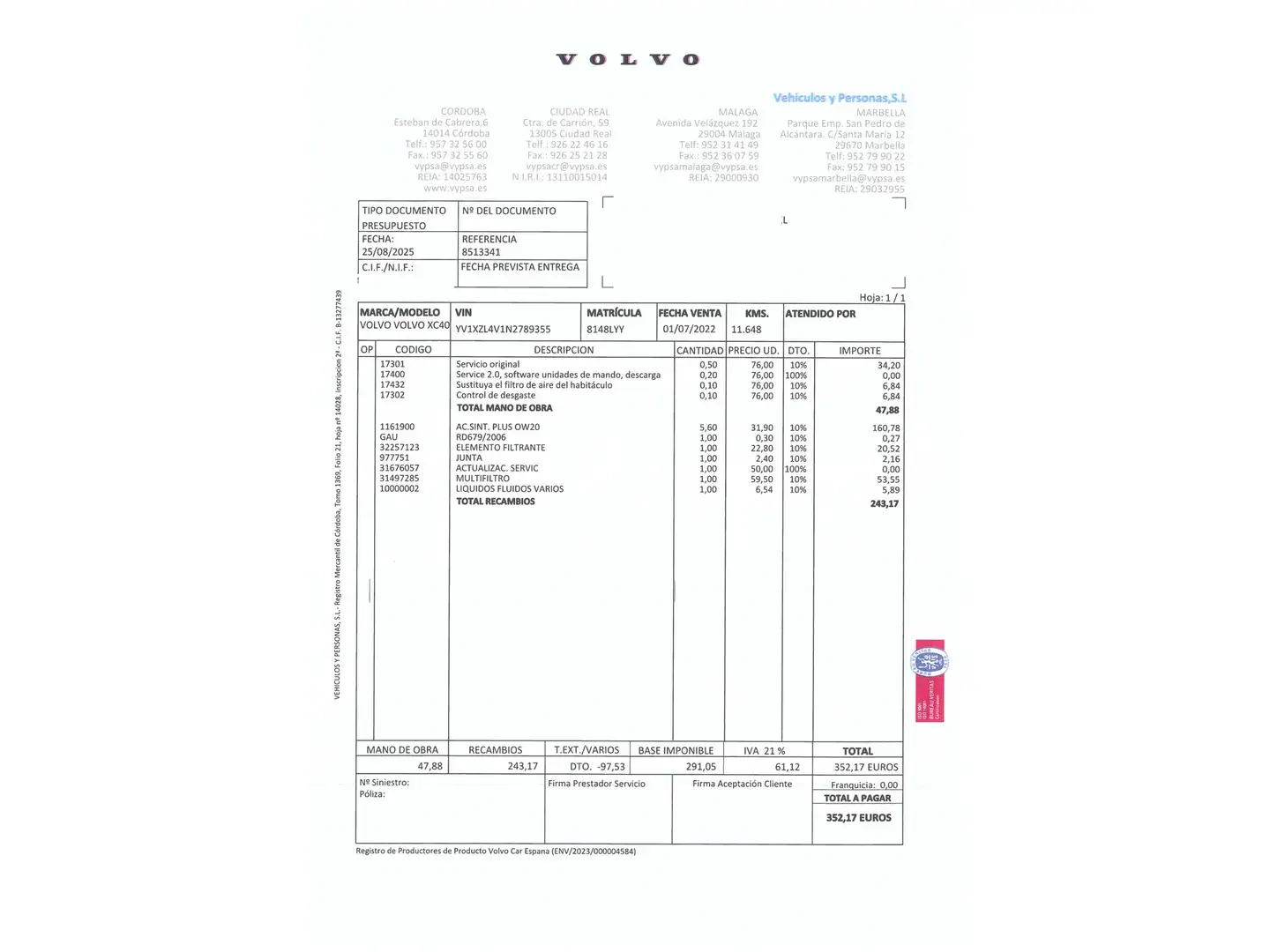 Foto Volvo XC40 Volvo XC40 T2 Essential  (129 CV)