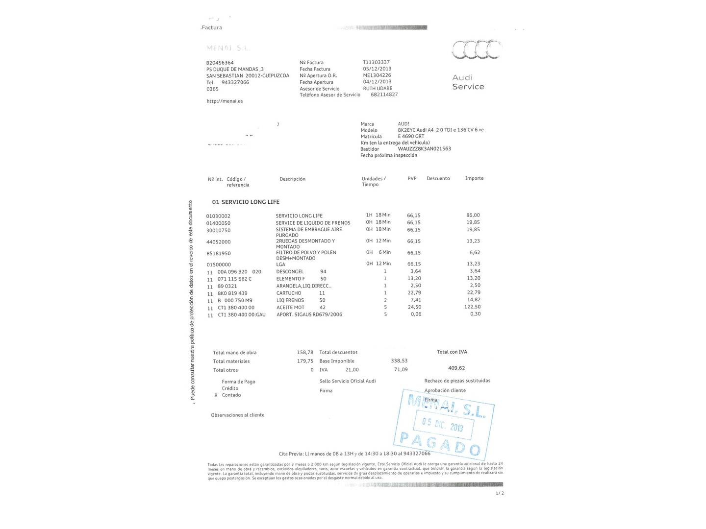 Audi A4 Audi A4 2.0 TDI e DPF (136 CV) km 0