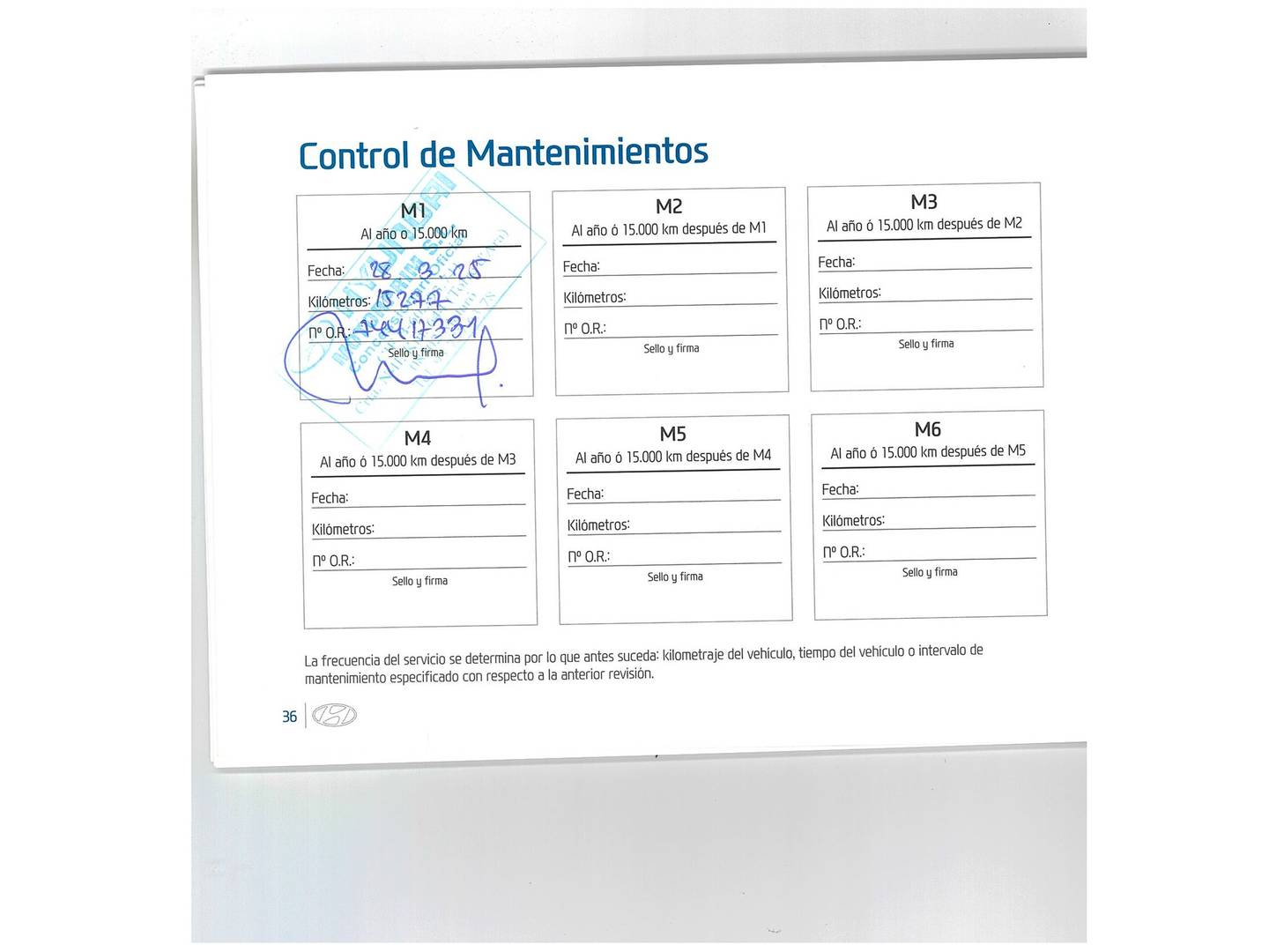 Foto del mantenimiento del Hyundai i10 Hyundai i10 1.2 N Line (84 CV)