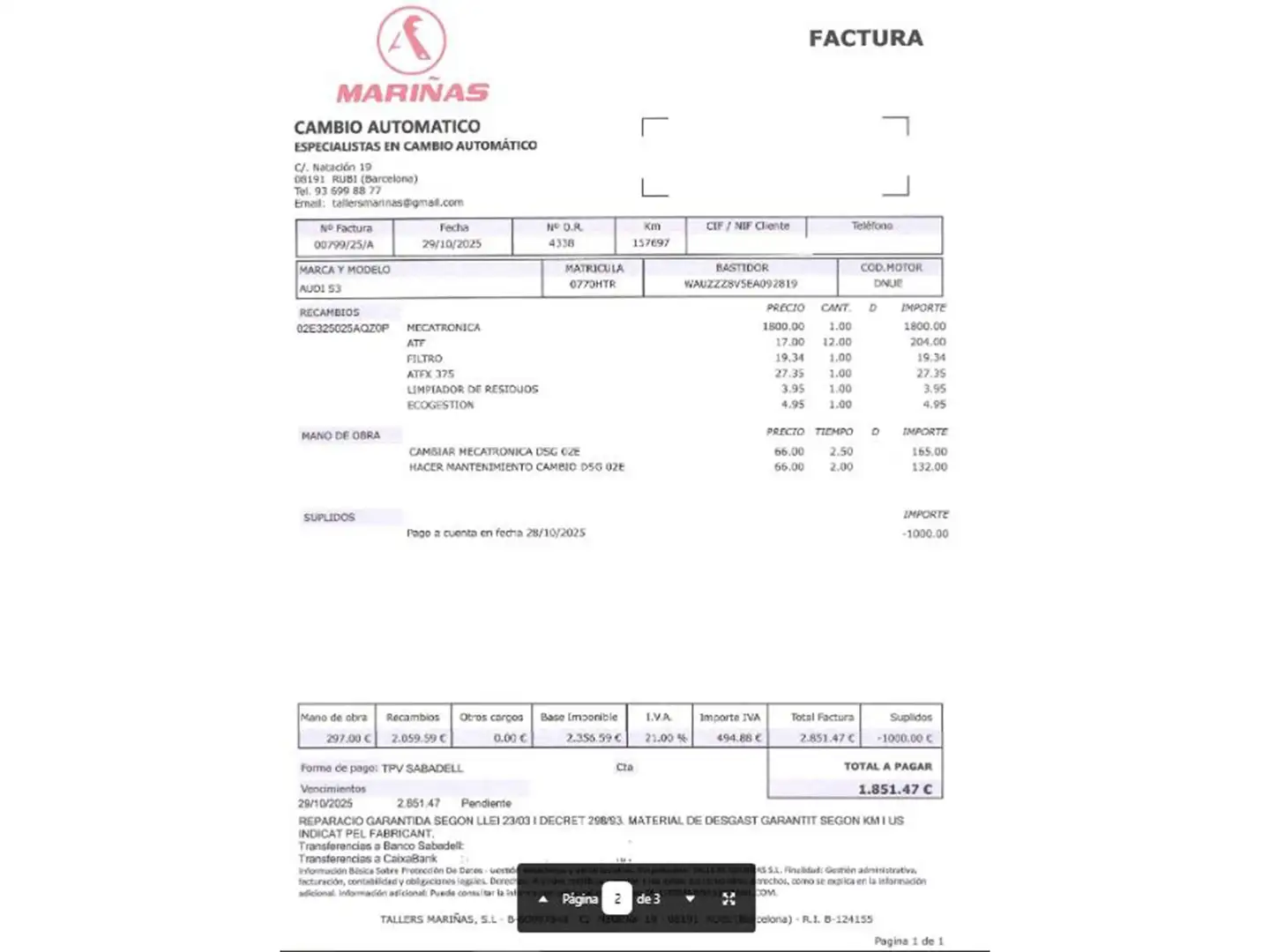 Foto Audi A3 Audi S3 2.0 TFSI quattro (300 CV) S tronic