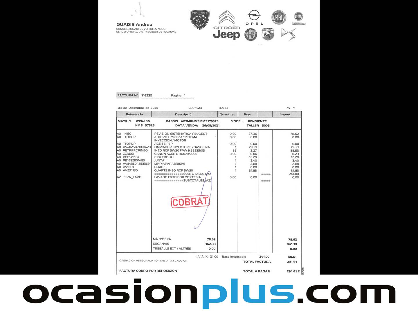Foto del mantenimiento del Peugeot 5008 Peugeot 5008 PureTech 130 S&S Style (130 CV) 7 Plazas