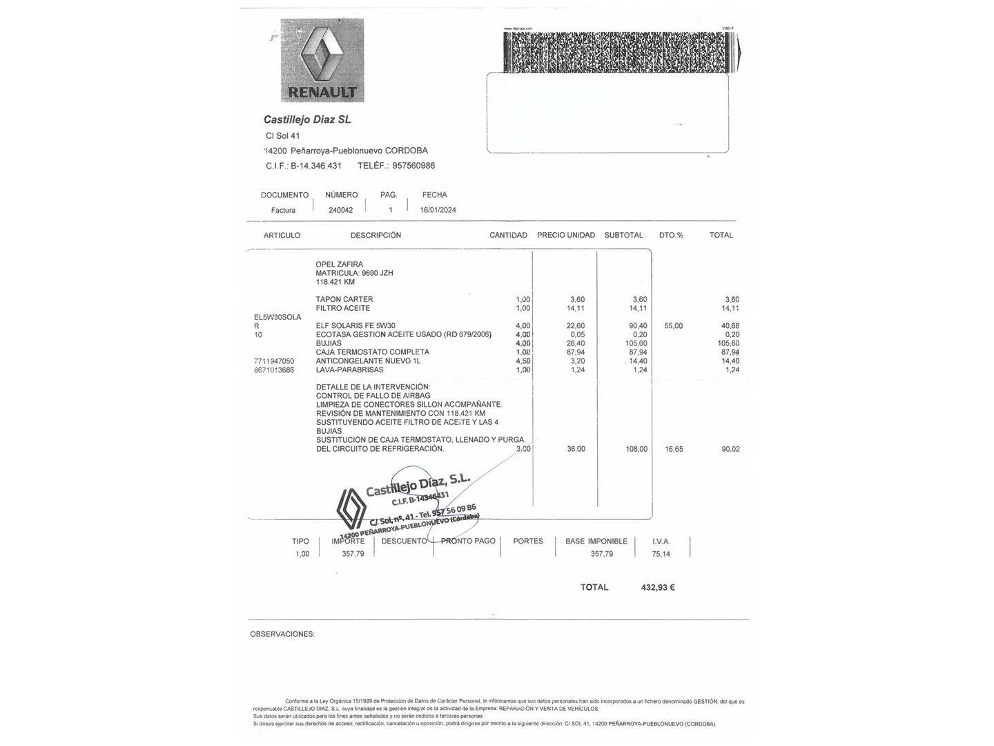 Foto Opel Zafira Opel Zafira 1.4 Turbo S&S Selective (140 CV) 7 Plazas