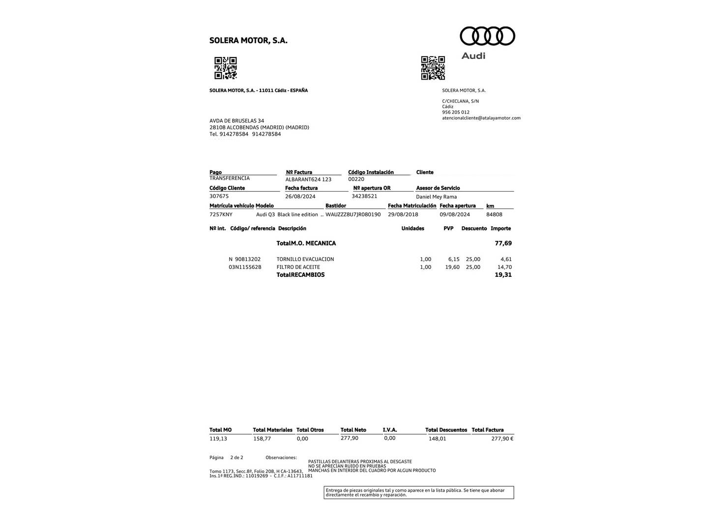 Foto Audi Q3 Audi Q3 Black line edition 2.0 TDI (150 CV) Paquete S-line