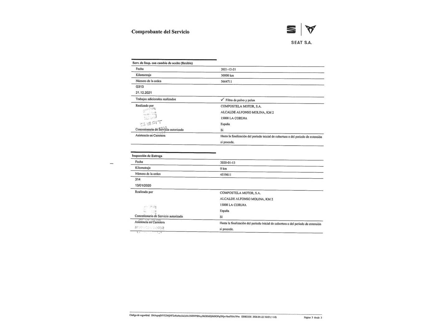Foto del mantenimiento del Seat León Seat León 1.0 EcoTSI S&S Style Visio Edition (115 CV)