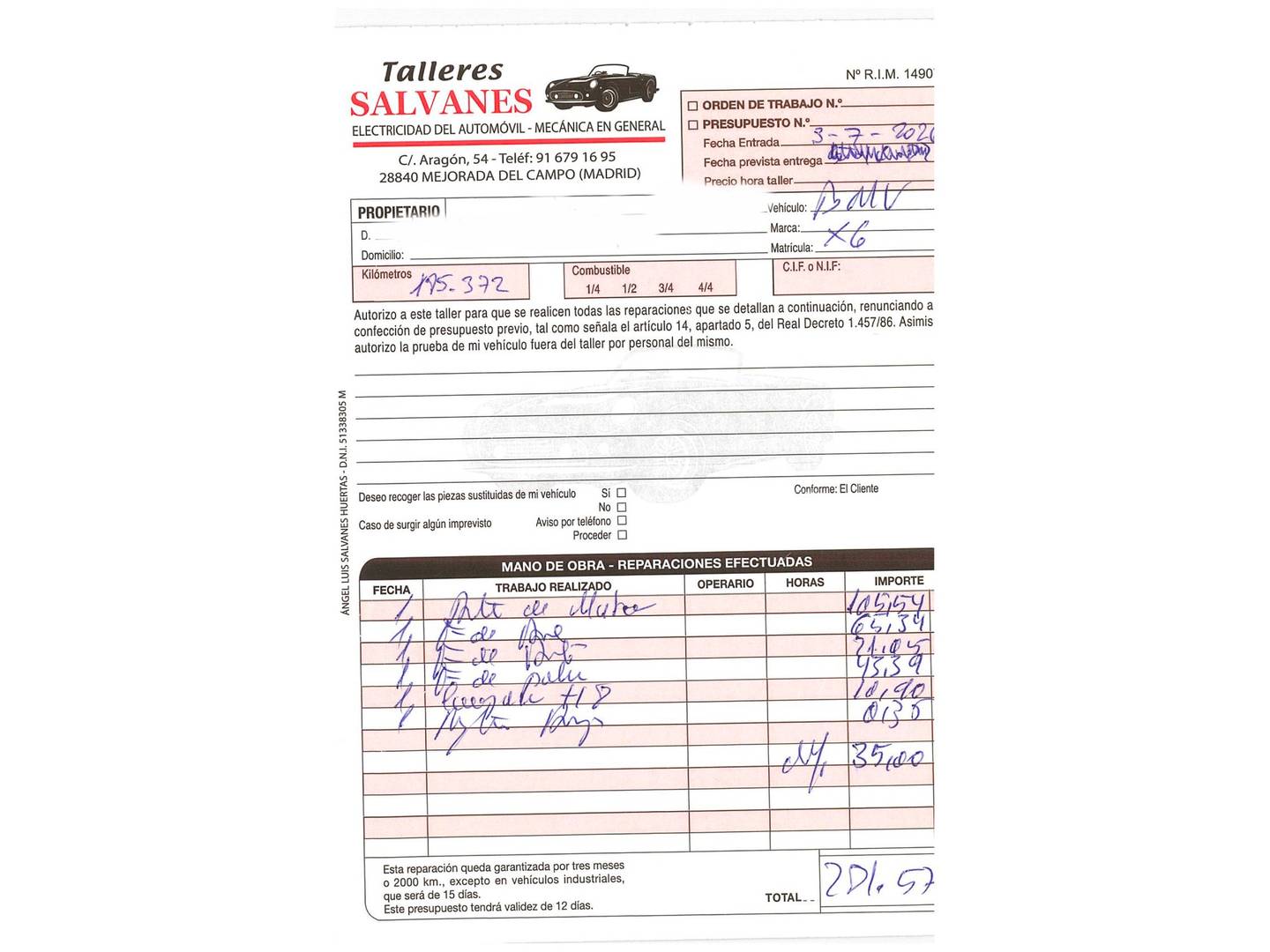 Foto del mantenimiento del BMW X6 BMW X6 xDrive40d (306 CV)