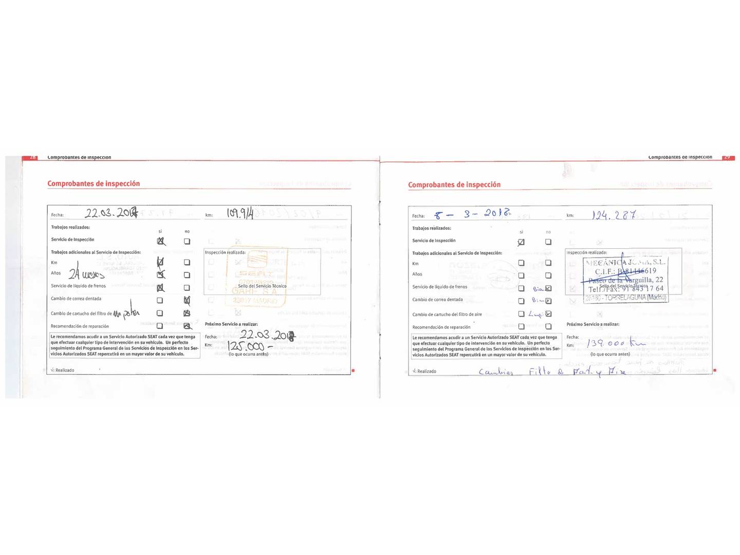 Foto del mantenimiento del Seat Altea Seat Altea 1.4 TSI Style (125 CV)