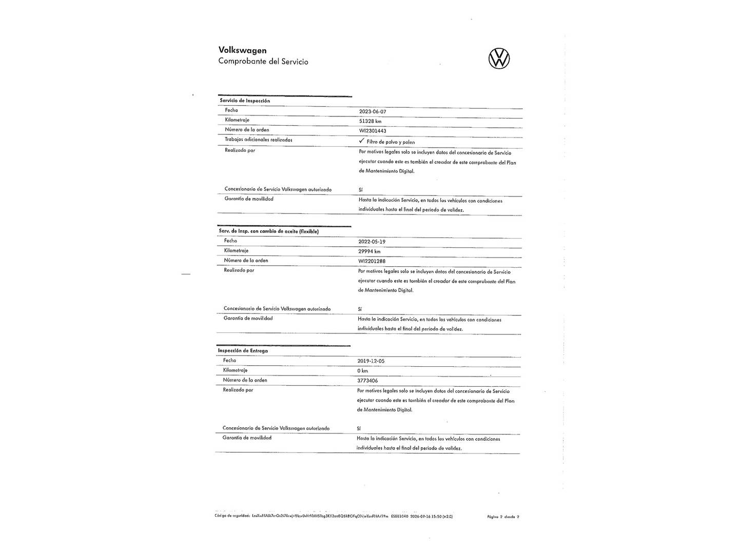 Foto del mantenimiento del Volkswagen Tiguan Volkswagen Tiguan Advance 1.5 TSI (130 CV)