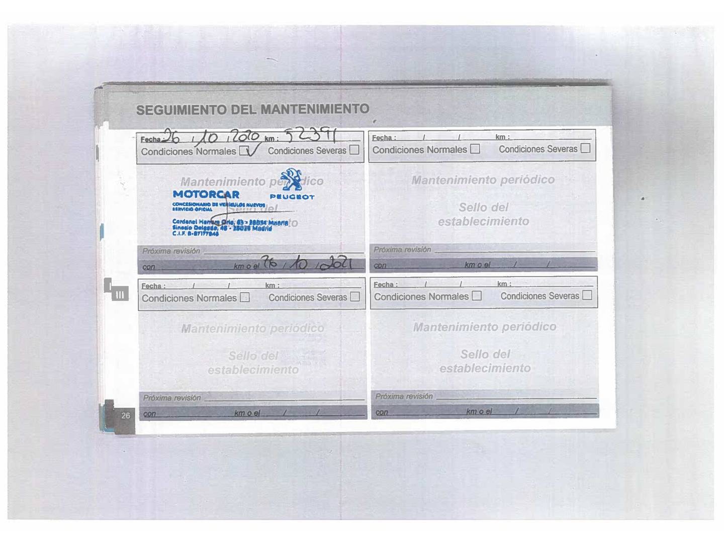 Foto del mantenimiento del Peugeot 208 Peugeot 208 PureTech 82 Style (82 CV)