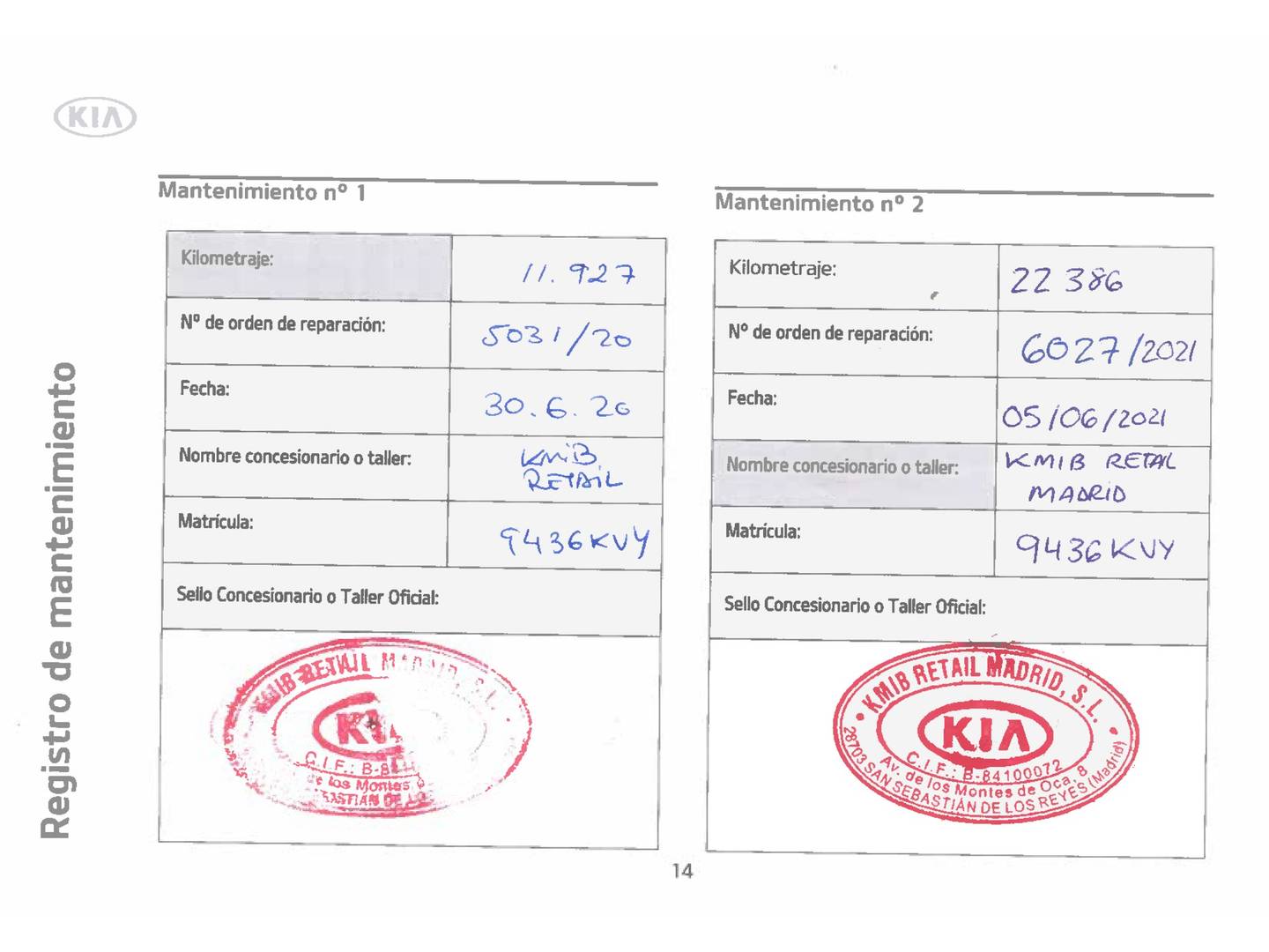 Foto del mantenimiento del KIA Ceed KIA Ceed 1.6 CRDi Drive (115 CV)