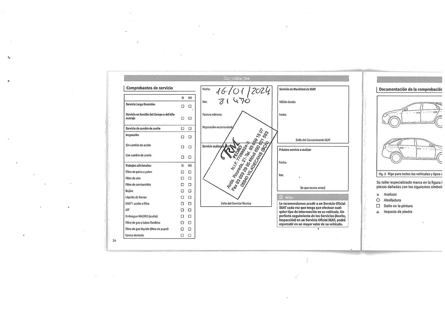 Foto del mantenimiento del Seat Ibiza SEAT Ibiza 1.4 TDI CR S&S Full Connect (90 CV)