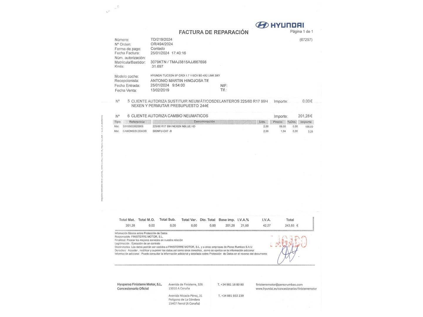 Foto Hyundai Tucson Hyundai Tucson 1.7 CRDI BlueDrive Link Sky  4x2 (115 CV)