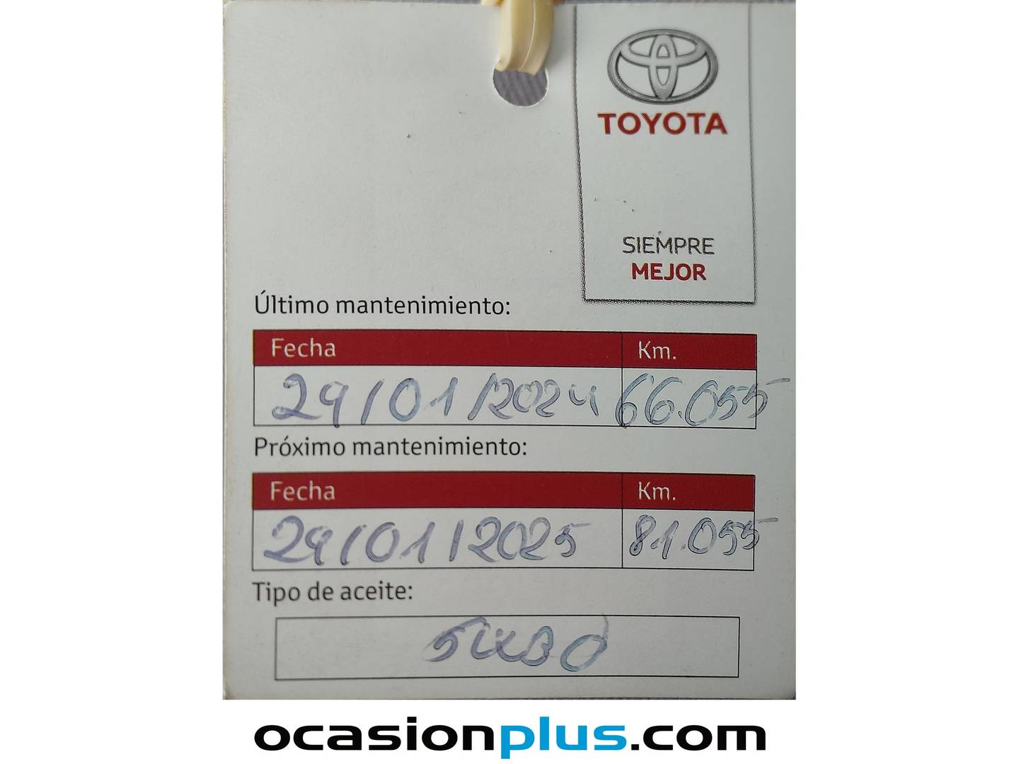 Foto del mantenimiento del Toyota Auris Toyota Auris 140H Hybrid Active (136 CV)