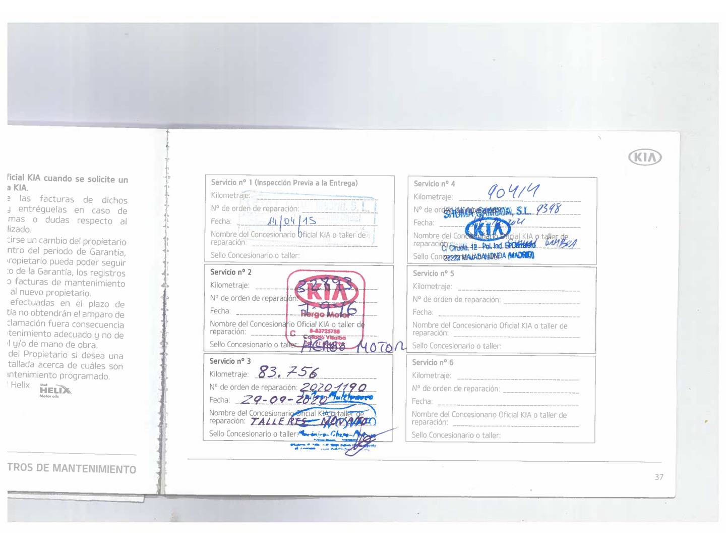 Foto del mantenimiento del KIA Ceed KIA Ceed 1.6 CRDi VGT Maracaná (128 CV)