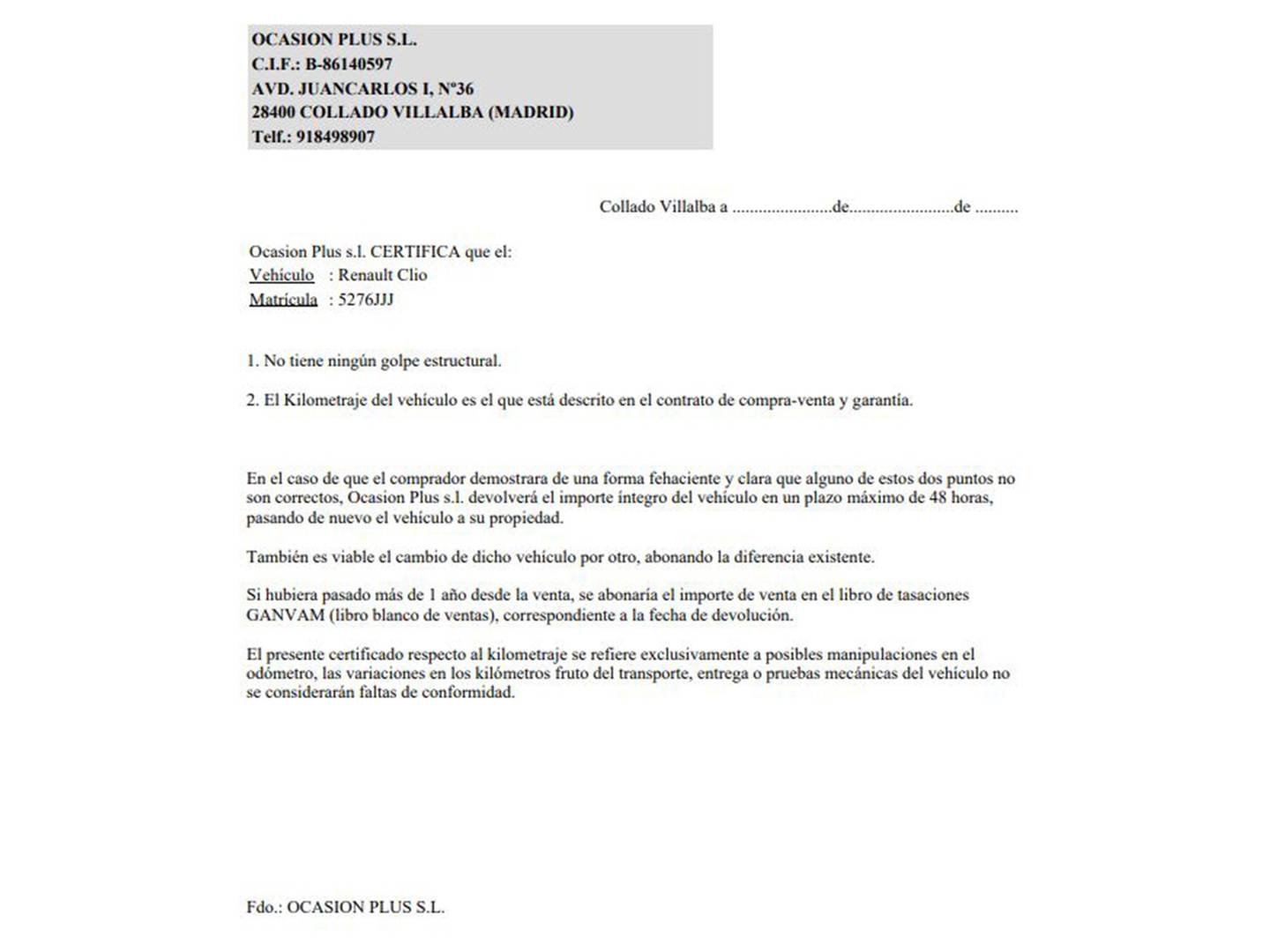 Foto del certificado del Renault Clio Renault Clio Dynamique Energy dCi (90 CV)