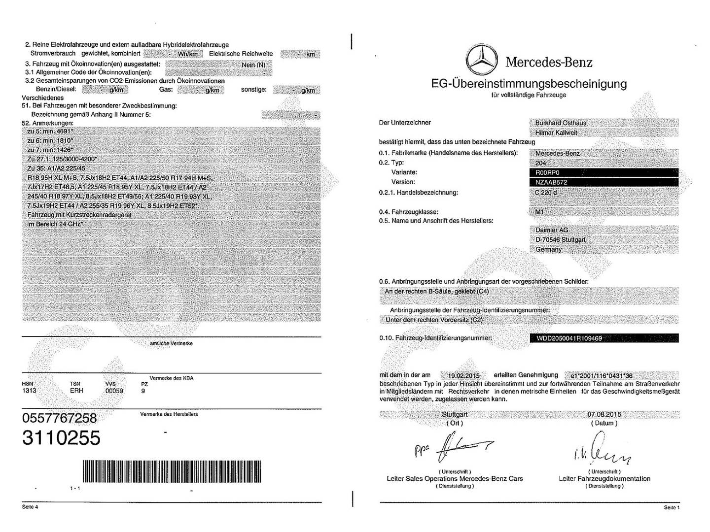 Foto del mantenimiento del Mercedes Clase C Mercedes Clase C 220 d (170 CV) Pack AMG