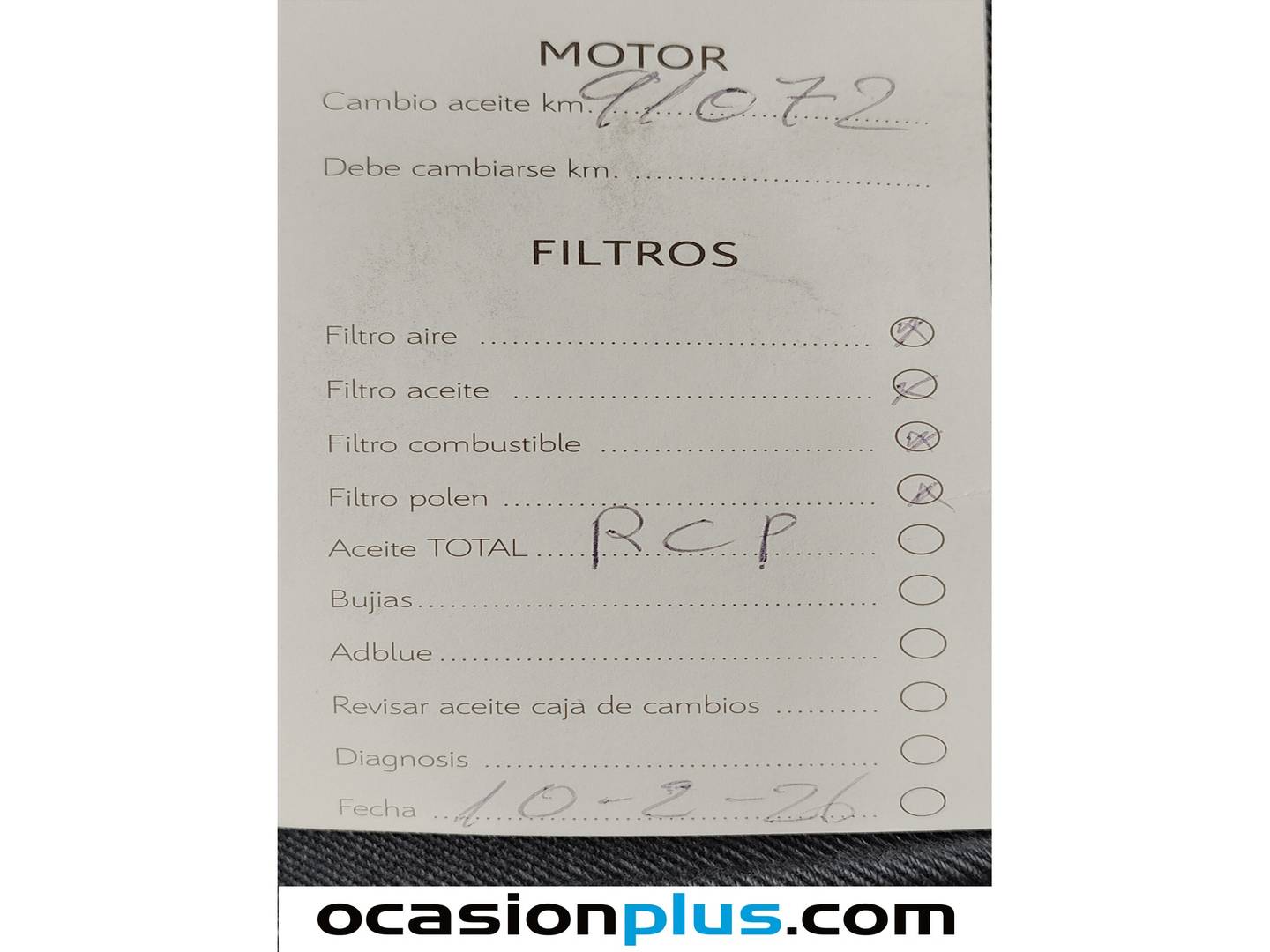 Foto del mantenimiento del Citroën C-Elysée Citroën C-Elysee BlueHDi 100 Shine (102 CV)