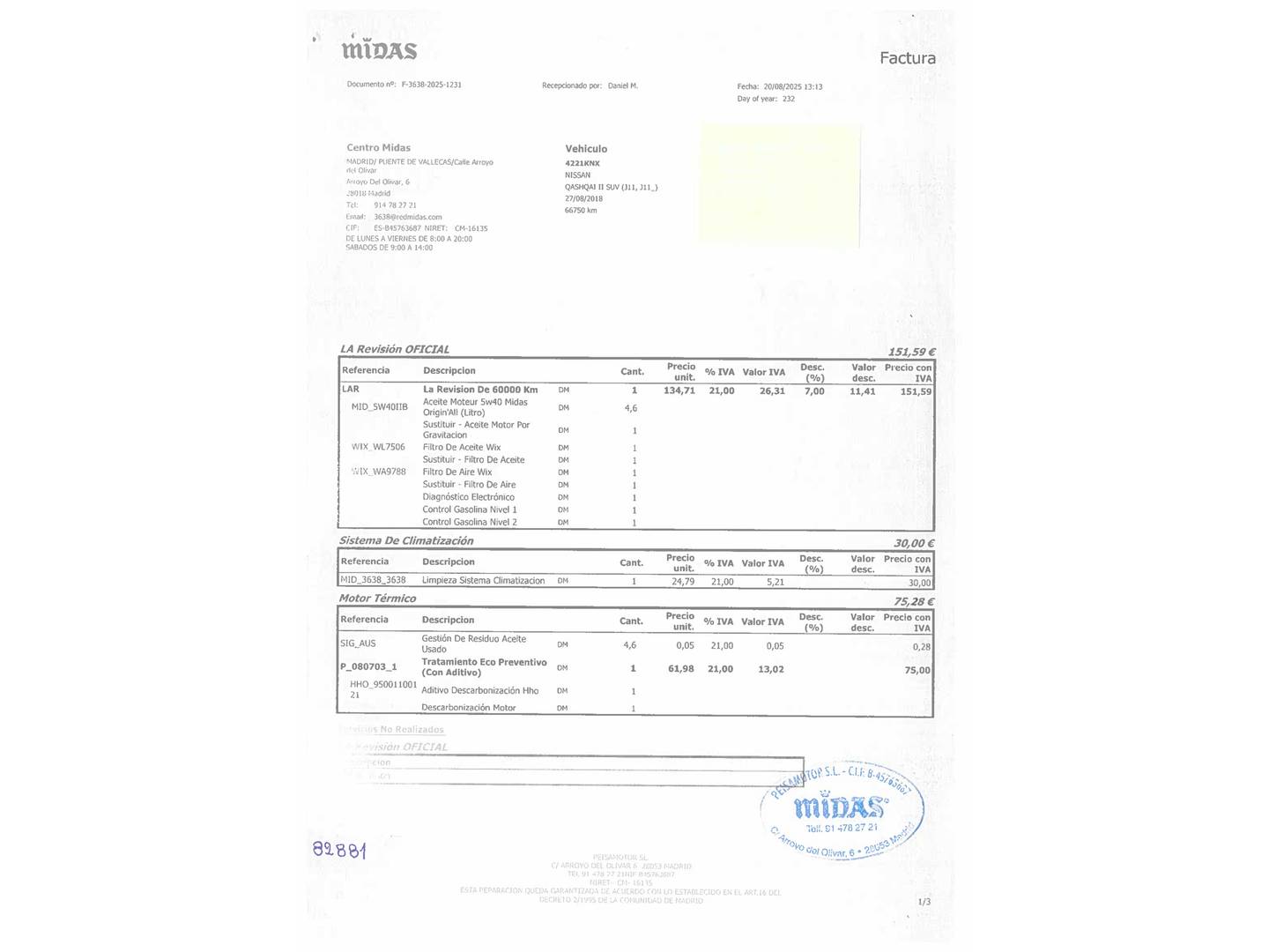 Foto del mantenimiento del Nissan QASHQAI Nissan Qashqai DIG-T 115 N-Connecta 4x2 (115 CV)