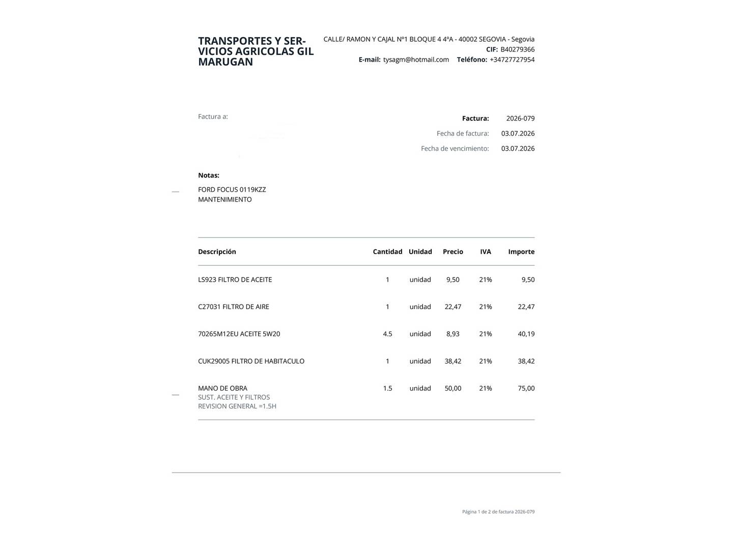 Foto del mantenimiento del Ford Focus Ford Focus 1.0 Ecoboost Active (125 CV)